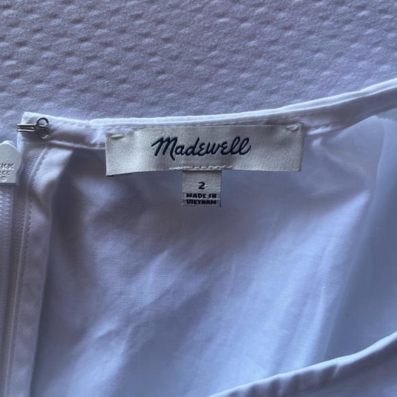 Madewell Elegant White Puffed Sleeve Dress Cotton - Picture 7 of 8